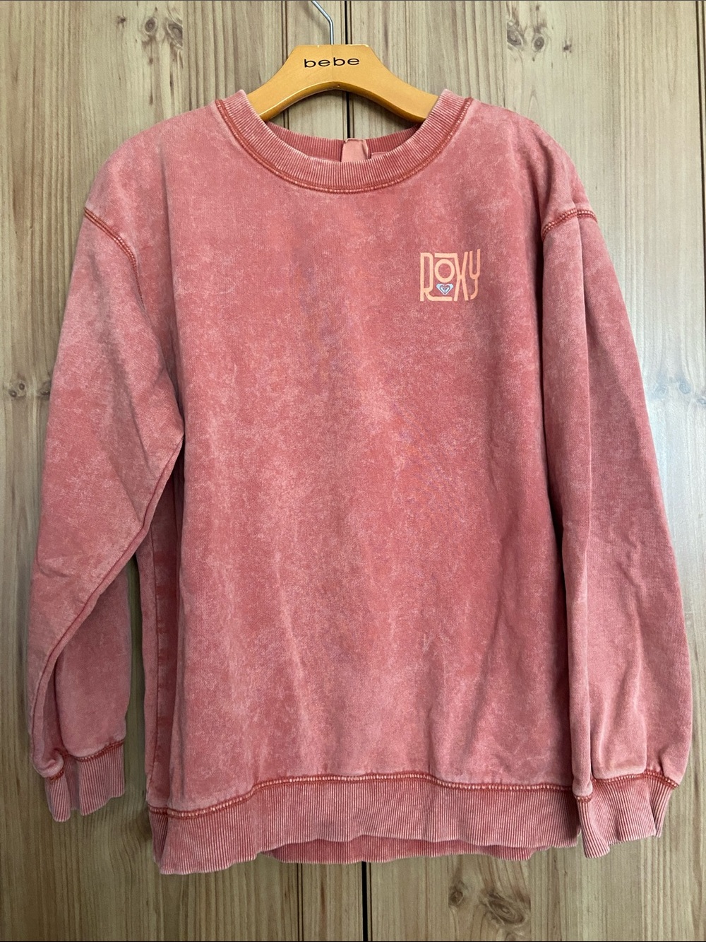 Roxy Washed Coral Rust Crewneck Sweatshirt L Good Condition